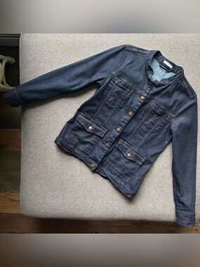 Eileen Fisher Dark Wash Denim Jacket Small